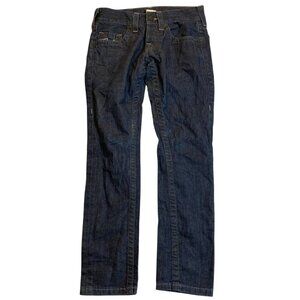 True Religion Womens Jeans Size 28 Straight Leg Dark Wash 100% Cotton Made In US